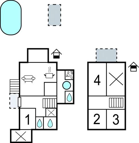 a floor plan of a house at Beautiful Home In Tuheljske Toplice in Tuheljske Toplice