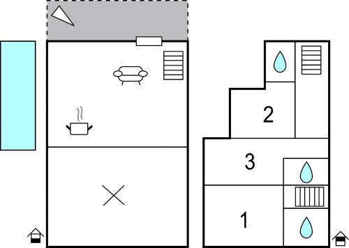 a diagram of a house with three different views at 3 Bedroom Gorgeous Home In Zman in Žman