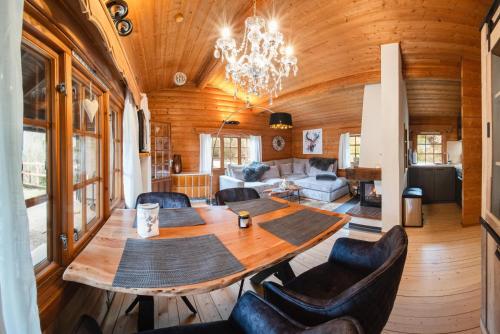 Χώρος καθιστικού στο Chalet Papillon