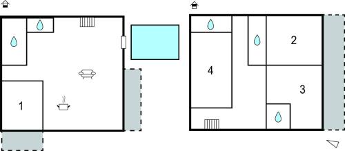 a schematic diagram of a building at Beautiful Home In Novalja in Donji Lapac