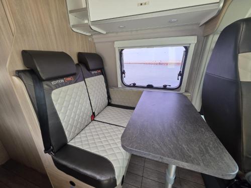 a view of the inside of an rv with a window at Kamper na urlop in Mrzeżyno
