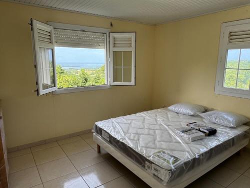 Postel nebo postele na pokoji v ubytování Maison typique au calme avec vue