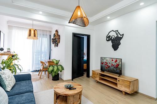 Area soggiorno di Marina Bay Unique 1 Bedroom in Westland's Off Rhapta Road-Zawi