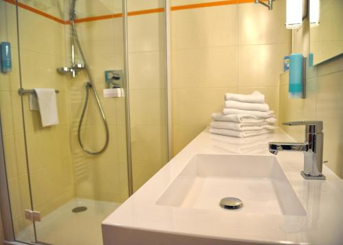 Ein Badezimmer in der Unterkunft Hotel Spreewaldeck