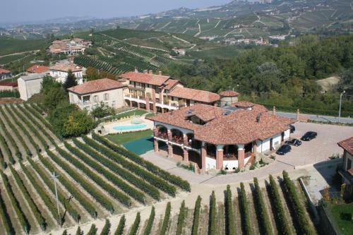 an aerial view of a estate with a vineyard at Tota Virginia Antico Podere in Serralunga d'Alba