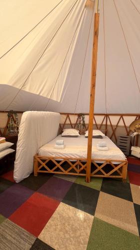 Postel nebo postele na pokoji v ubytování Sunshineglamping2024