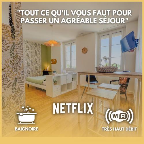 Studio COSY avec Baignoire et Netflix Idéal couple