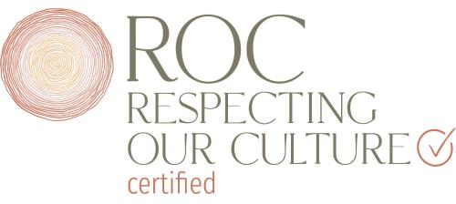 a sign that says roo respecting our culture with a fingerprint at The Lost Camel Hotel in Ayers Rock