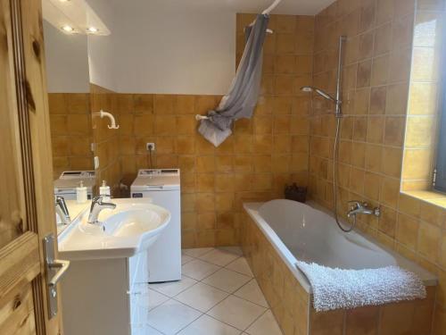 Et badeværelse på Ferienhaus Seebrise