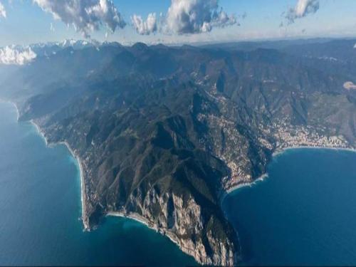an aerial view of an island in the water at Apartment in Liguria near Toirano Caves in Vezzi Portio