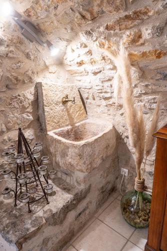 Bilik mandi di Ideal famille et groupe Mas dans les Cévennes Piscine Plages privées Cadre exceptionnel Convivialité Calme Vignoble Parking gratuit Borne électrique Animaux acceptés - Wifi