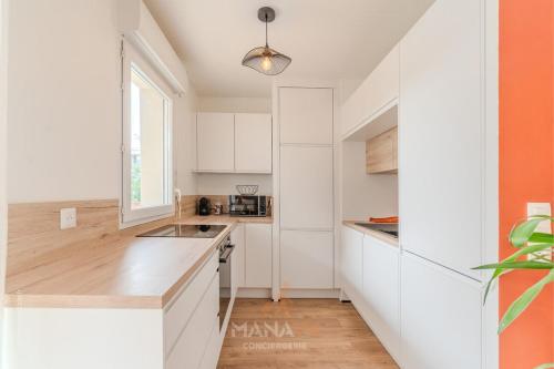 Kuchyň nebo kuchyňský kout v ubytování Le Makatea, 4 pers, 10 min to Disneyland Paris