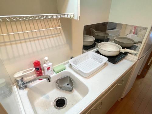Kuchyň nebo kuchyňský kout v ubytování Momo-stay Sasahara Max 5p Loft room 12min to subway