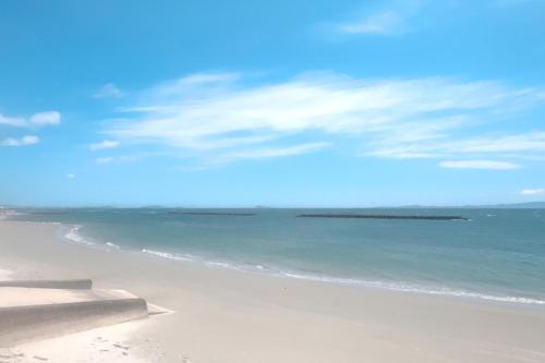 a view of a beach with the ocean at 南知多山海ビーチフロント左衛門亭 in Minamichita