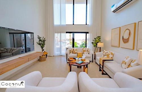 Posezení v ubytování كوكنت بيتش للعائلات CoConut Beach For family