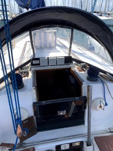 a view of the cockpit of a boat at Notte in barca tra gioia e relax cullati dal mare in Civitavecchia