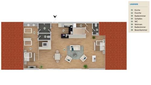 a drawing of a floor plan of a apartment at Penthouse am Ammersee bis 4 Personen in Dießen am Ammersee