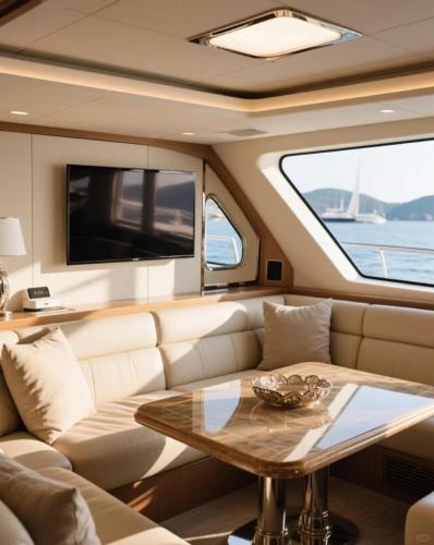 Et opholdsområde på Plum Private Yacht Clubhouse