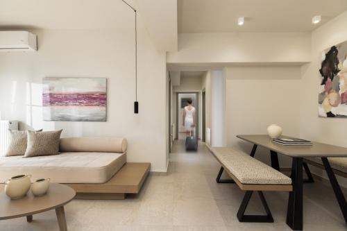Χώρος καθιστικού στο Meteoron Suites