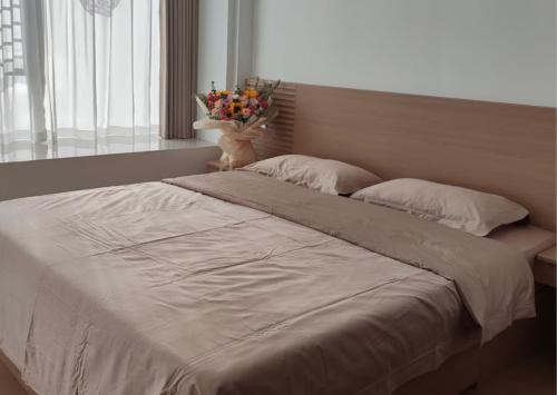 Ένα ή περισσότερα κρεβάτια σε δωμάτιο στο Sea view appartment 2, super cosy and comfortable, Potou, Yuyuan Lu