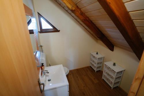 a bathroom with a sink and a toilet at Brioni Hills - Premium Escape in Šmarje pri Jelšah