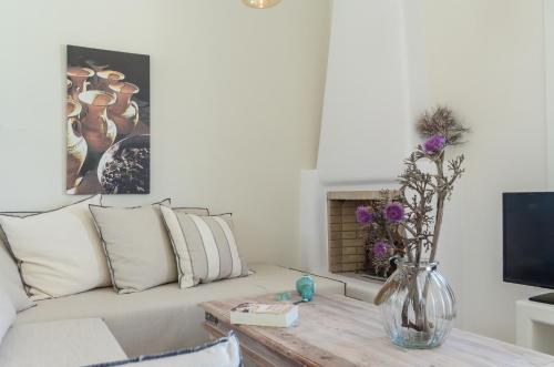 Χώρος καθιστικού στο Aerides Villas