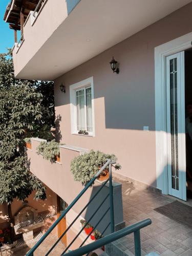 a staircase leading up to a house at Asper Vila in Pogradec