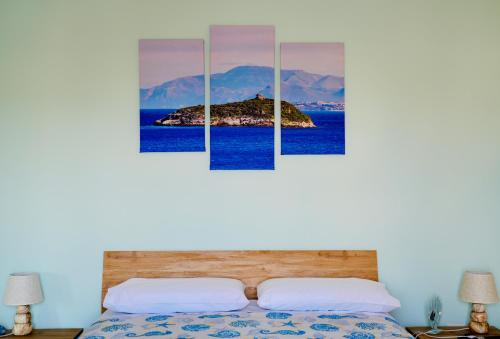 Кровать или кровати в номере Casa Vacanze La Scogliera