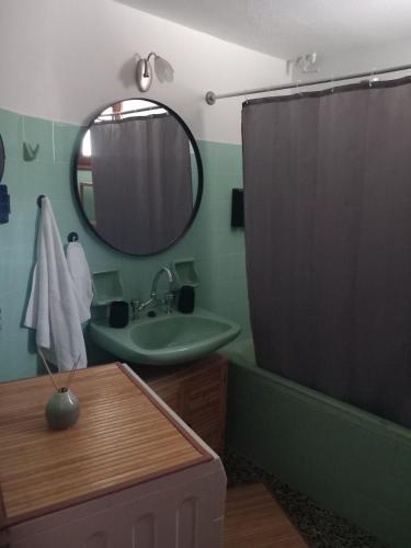 a bathroom with a sink and a mirror at Elmar House in Paralion astros
