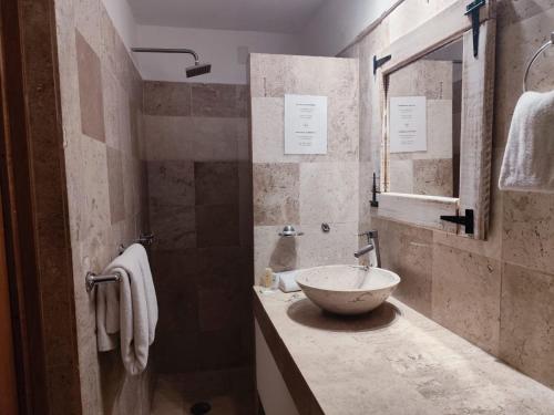 Bilik mandi di Hotel Suites Mar Elena