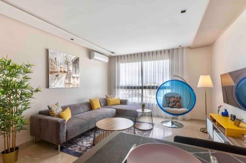 Χώρος καθιστικού στο Luxury Top Floor, Casablanca Center...