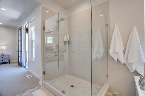 a bathroom with a shower with a glass door at Heber Retreat by Xquisite Rentals in Heber City