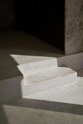 a set of concrete stairs in a building at Trullo Antonelli in Antonelli