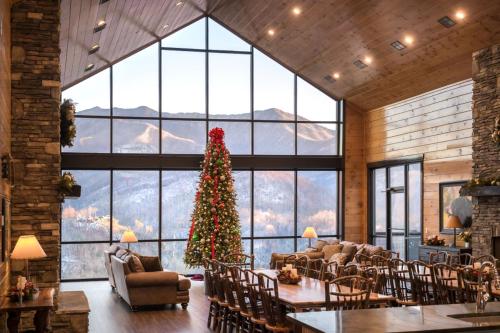 Cảnh núi rừng hoặc tầm nhìn ra núi từ nhà nghỉ dưỡng