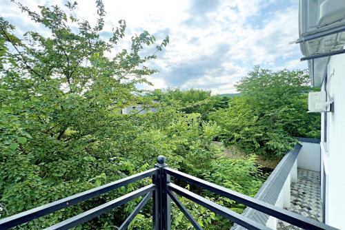 a view from the balcony of a house at White Terrace Villa in Gabala