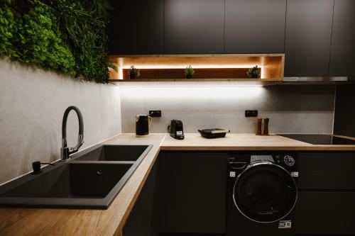 Kuchyň nebo kuchyňský kout v ubytování Siel simple elegance Volos