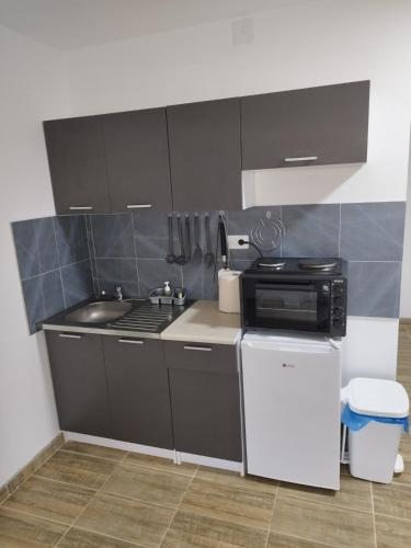 Dapur atau dapur kecil di Silverdrop apartmani Srebrno jezero
