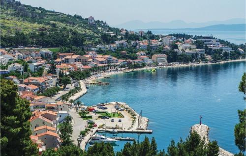 an aerial view of a town on a river at 2 Bedroom Gorgeous Apartment In Podgora in Podgora