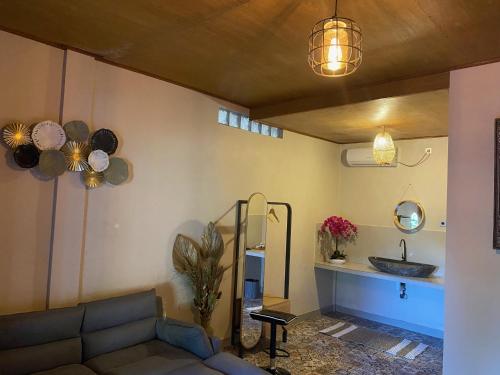 Un lugar para sentarse en Desa Hostel