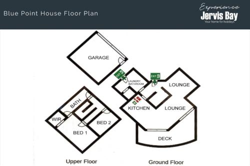 a floor plan of a blue point house floor plan at Blue Point House by Experience Jervis Bay in Vincentia
