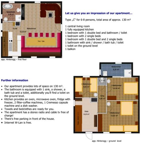 a floor plan and a diagram of a building at Appartements Scharzenberger und Hinteregg in Schladming