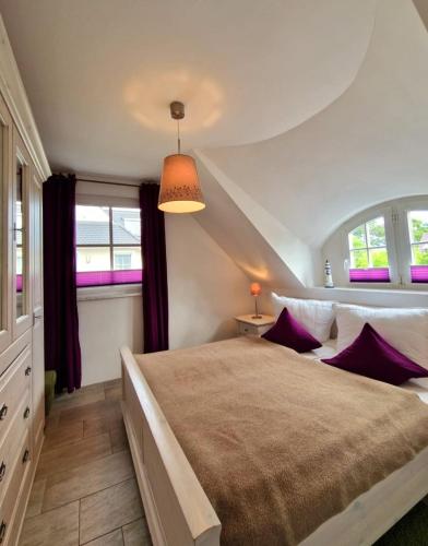 Postel nebo postele na pokoji v ubytování Mueggenburger Weg 46 Wohnung 3 Auszeit