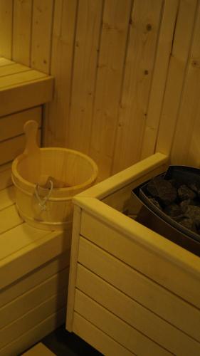 a kitchen with a bowl on a counter and a bowl at Hotel Montana SPA in Kruševo