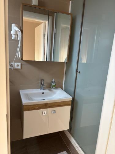 Vannituba majutusasutuses Privatzimmer Jarosch