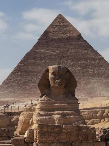 a sphinx in front of the pyramid at Sunny Egypt Holidays in Hurghada