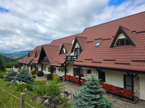 a row of houses with red roofs at CONTELE VLADIMIR in Bran