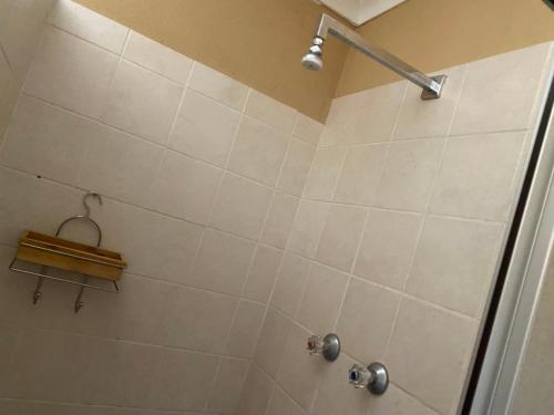 bagno con doccia e soffione di Soetvlei Farm Cottage a Rustenburg