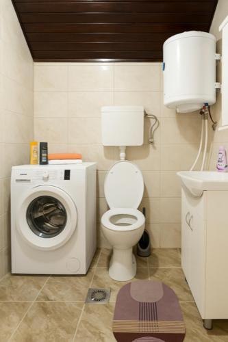 BukorovacにあるApartmani Lunaのバスルーム(トイレ、洗濯機付)