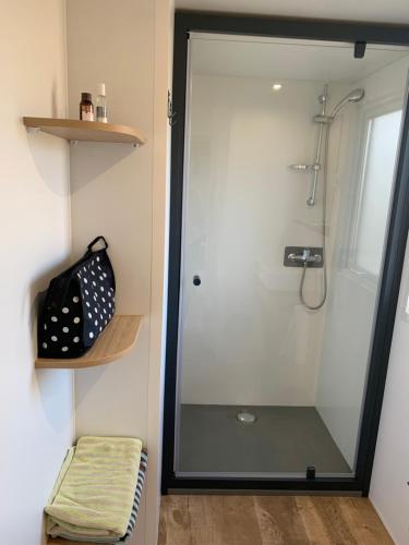 Bilik mandi di Mobil Home Sainte Cécile