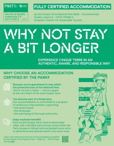 a flyer for a not stay a bit longer at La Ginestra in Corniglia